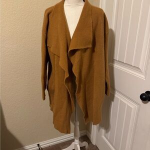 Baltic Born Orange and Tan Shrug with Waterfall Collar